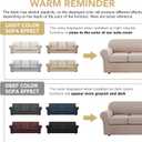 H.VERSAILTEX 4 Piece Stretch Sofa Covers for 3 Cushion Couch Covers for Living Room Slipcovers (Base Cover Plus 3 Seat Cushion Covers) Upgraded Thicker Jacquard Fabric (Sofa, Sand)