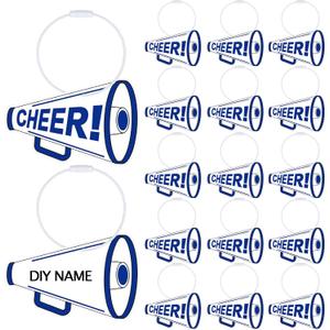 2 x Liliaafar 24 Pcs Cheer Luggage Tags Bulk Cheer Bag Tags for Travel Suitcase Keychain DIY Accessories 2.8'' PVC Name Labels Number ID Card with Metal Ring for Team Gifts