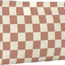 Cute Checkered Makeup Pouch for Women Small Make Up Bag for Zipper Initial Coquette Makeup Cosmetic Bags Pouches for Purse Aesthetic Travel Toiletry, Khaki Brown