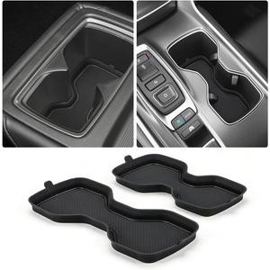 Auovo Cup Holder Inserts Coaster Compatible with Honda Accord 2018 2019 2020 2021 2022 Silicone Cup Mat Pad Car Interior Decoration (2-Pcs Kit, Black)