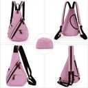 HuxFam Canvas Sing Bag for Women Crossbody Bags Backpack Purse Rucksack Small Casual Daypack (16l.pink)