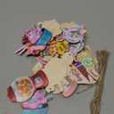 24 Pcs Christmas Candy Ornaments Pastel Wooden Christmas Tree Decorations Candy Cane Cake Lollipop Ice Cream Ornaments with Rope for Home Xmas Tree Topper DIY Party Decor