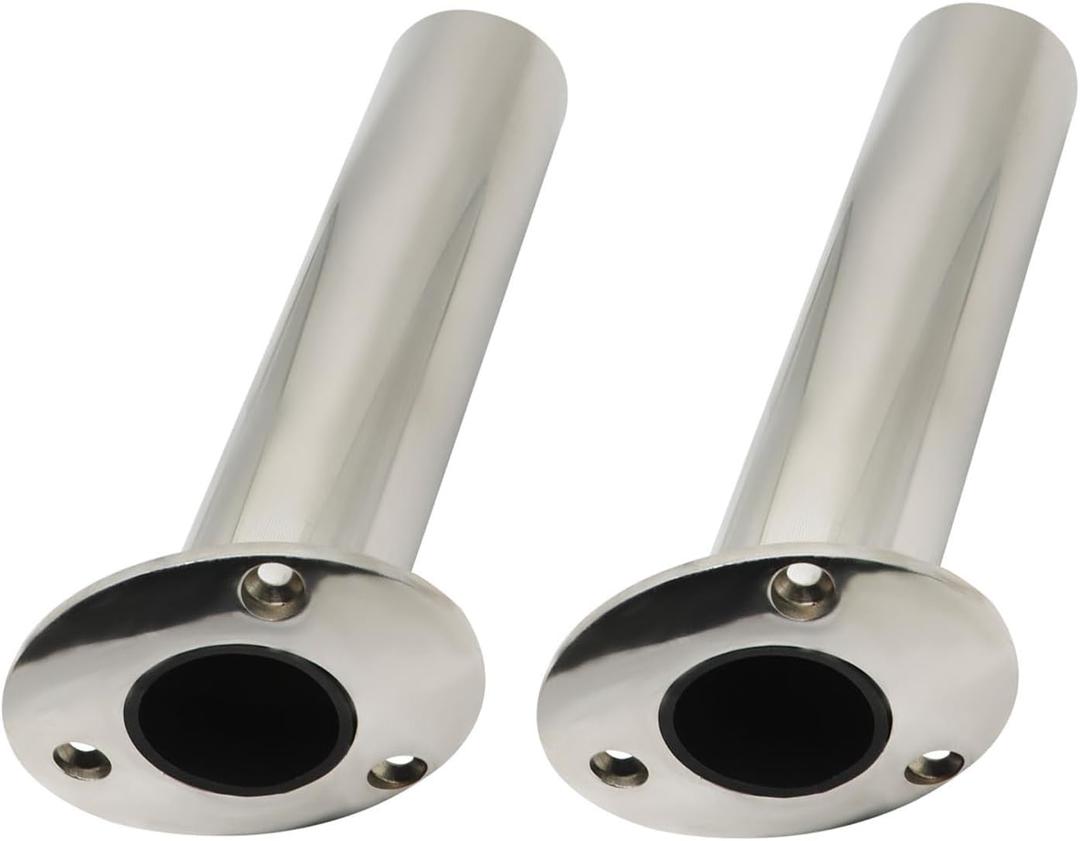 2pcs 15 Degree Fishing Rod Holder with Drain Hole 316 Stainless Steel Rod Pole Holders