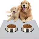 TidyFriend Pet Food Mat 30 x 23 Inches, Pet Tray for Food and Water, Dog Food Mats, Silicone Cat Food Mat, Non Slip Pet Food Mat, Dog Bowl Mat Waterproof, Pet Supplies (Soft Grey)
