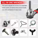 Adjustable Ratchet Wrench Kit 6-24mm Opening, Ratcheting Adjustable Wrench with 360 Rotating Head & Reversible Switch, Cr-V Steel Locking Tool, Universal Socket Wrench Self-Adjusting Tool Set