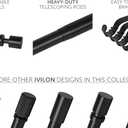 Ivilon Curtain Rods for Windows - Spaced End Cap, 1 inch Diameter, Telescoping Adjustable Curtain Rod, 72 to 144 Inches. Color Black