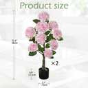 3FT Pink and White Hydrangea Artificial Flowers Tree Large Real Touch Faux Silk Hydrangea Plants Potted Fake Flower in Black Pot for Home Indoor Outdoor Front Porch Garden Entrance Living Room Decor, 2 Pack