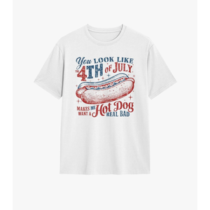 You Look Like The 4th of July Shirt Men Cute Hot Dog Tee Patriotic T-Shirt S