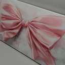 HOMEOART Bow Wall Decor Bow Painting Picture Canvas Print Bedroom Wall Decor 20x40inch Framed (Pink)