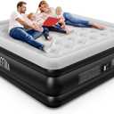 Airefina King Size Air Mattress With Built in Pump Raised, 18" Blow Up Mattress Comfort for Guest Home Family Easy Quickly Inflation/Deflation Inflatable Portable Colchones Inflables with Carrying Bag
