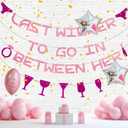 Breling Bachelorette Party Banner Black & Pink Glitter Banner Bachelorette Party Decorations Bridal Shower Sign for Wedding Favor Supplies Gifts