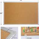 Board2by Large Cork Board Bulletin Board 48 x 36, Silver Aluminium Framed 4x3 Corkboard, Office Board for Wall Cork, Wall Mounted Notice Pin Board with 15 Push Pins for School, Home & Office