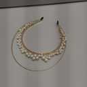 Wedding Pearl Gold Headband Goddess Headpiece Glitter Pearl Bride Headband Bridal Hair Accessories for Women