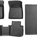 All Weather Car Floor Mats for Nissan Rogue 2025-2021 (Not for Sport) - Custom Fit TPE Rubber Floor Liners & Cargo Mat Full Set, Black Car Accessories for Nissan Rogue Heavy Duty Car Mats