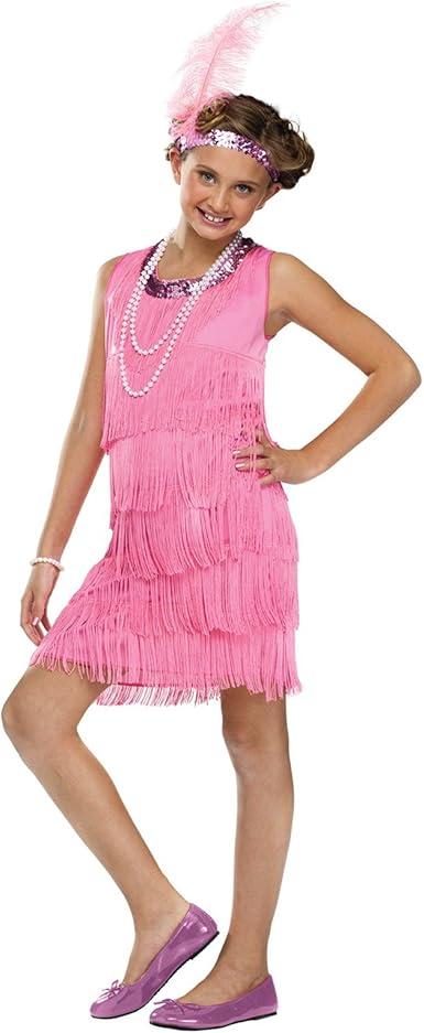 Fun World 122292L Flapper Pink Child Costume, Large, Multicolor
