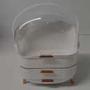 Makeup Organizers and Storage, Make up Organizer for Vanity Cosmetics Skincare Organizers With Lid and Drawers Display Cases for CountertopWhite