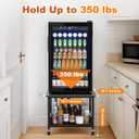 Mini Fridge Stand Hold Up to 350 lbs Mini Fridge Stand with Storage 19.7x19.7x18" Refrigerator Table with Stainless Steel Wheels 2-Tier Refrigerator Cabinet for Dorm Apartment Kitchen Office Bedroom
