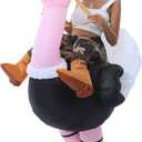 Inflatable Ostrich Costume, Funny Ride on Ostrich Suit, Air Blow up Costumes for Halloween, Christmas, Themed Parties (Pink 150-190cm)