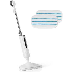 Sweetcrispy Steam Mop for Floor Cleaning,Lightweight Floor Steamer Cleaner for Hardwood/Tile/Laminate Floors Carpet, 2 Washable Pad,White and Grey (43.31*5.7*11.6inch)