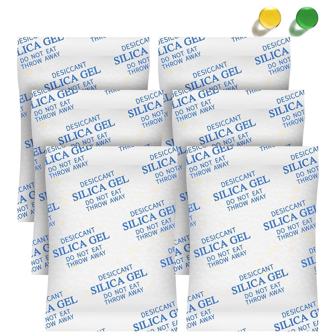 Desiccant Packs for Storage, 75 Packs 20 Gram Silica Gel Packets for Moisture Control, Food Grade Moisture Absorbers with Color Indicating, Desiccant Packs for Foods, Electronics, Jewelry, Safe