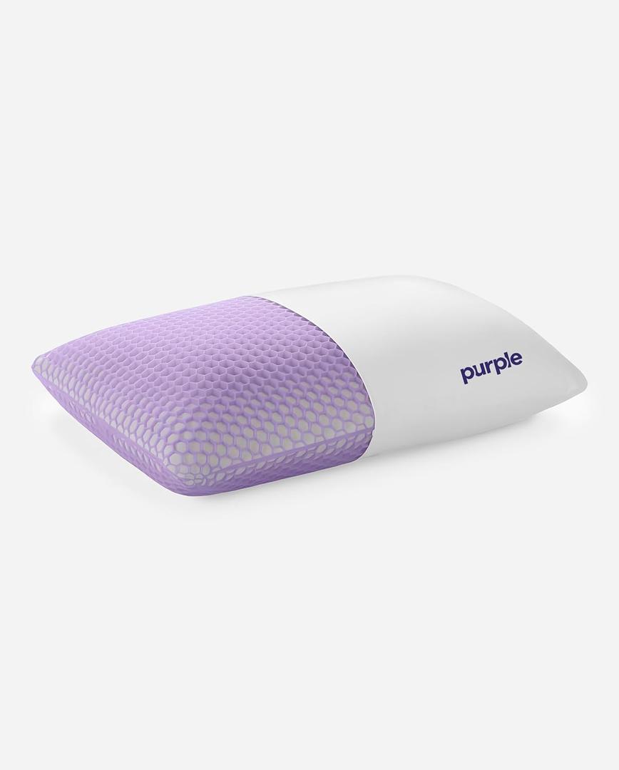 Purple Harmony Pillow - Medium Loft, Standard Size, Cooling Gel Neck Pillow
Side Sleeper Pillow, Weightless Medium Feel, GelFlex Grid and Talalay Latex Foam for Pressure-Relieving Support