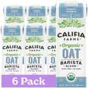 Califia Farms - Organic Oat Barista Blend, 32 oz (Pack of 6), Shelf Stable, Dairy Free, Plant Based, Vegan, Non GMO, Organic Milk, Creamer, Milk Frother, Oatmilk (EXP 06/07/26)