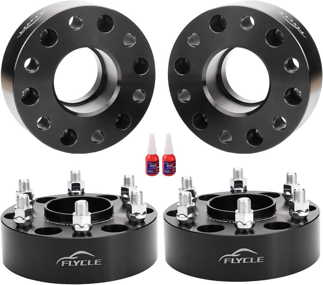 FLYCLE 6x5.5 Hubcentric Wheel Spacers for Silverado Sierra 1500, 2 inch 6 Lug 6x139.7mm Wheel Spacer for Tahoe Suburban Avalanche Yukon Escalade with 14x1.5 Studs & 78.1mm Hub Bore