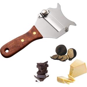 IMEEA Truffle Slicer Shaver Stainless Steel Chocolate Cheese Shaver Grater Curler with Adjustable Smooth Blade and Wood Handle