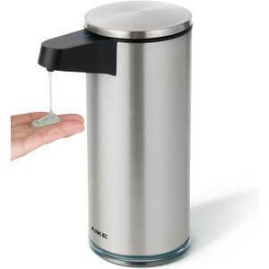 AIKE SensePro Automatic Soap Dispenser Type-C Rechargeable, Brushed Stainless Steel Finish 12.8 fl.oz. for Liquid Soap