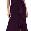 FQA Formal Evening Dresses for Women Elegant Evening Party Prom Dress Long Sexy V Neck Sleeveless Split Wrap , M
