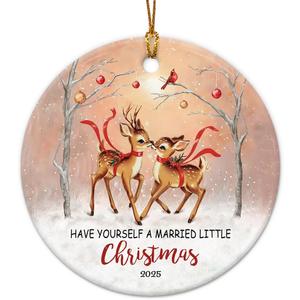 Married Christmas Ornament 2025  Wedding Gifts for Couples, Our First Christmas as Mr and Mrs Ornament, His and Hers Gifts for Newlyweds - Just Married Couple Gift Ideas