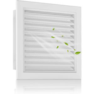 22"x22" Gable Vent Aluminum Alloy High-Airflow Shed & House Vent, Metal Mesh Blocks Critters, Waterproof Design, Opening 20"x20" White Paintable