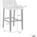 Armen Living Fauna Modern Transitional Wood Bar Height Kitchen Bar Stool in Putty Brown Finish with White Boucle Fabric Upholstered Seat - Set of 2, 30" Bar Height
