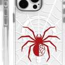 Case for iPhone 13/14,Red Spider Web T2 Clear Cases, Compatible with MagSafe, Slim Shockproof Magnetic Phone Sleeve Case for Girls Man, Scratch-Resistant Back