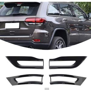 for Grand Cherokee Rear Tail Light Cover Trim Bezel Black for Jeep Grand Cherokee 2014 2015 2016 2017 2018 2019 2020 Black Exterior Accessories 4pcs
