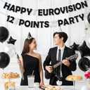 5 x Happy Eurovision Banner Decorations Eurovision Decorations European Music Party