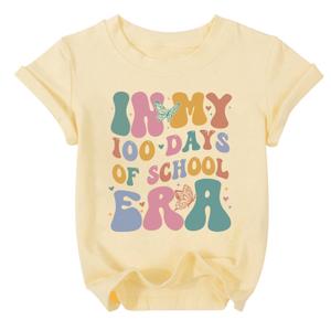 100 Days of School Shirt Kids Boys Girls Funny 100th Day of School Costume 101 Day Celebration Gifts Tops Apricot (Beige, M)