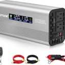 500W Pure Sine Wave Inverter, 12V/24V Auto-Detect, 50Hz/60Hz Switchable, LCD Display, Type-C Fast Charging, Silent Design, Overload & Overheat Protection for RV, Home