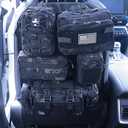 Universal Tactical Car Seat Back Organizer Bag Tactical Molle Vehicle Organizers Panel Vehicle Protector Organizers with 5 Detachable Pouches for Car Truck Ford Jeep (Upgraded C model Black camo)