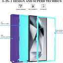 ONOLA Phone Case for Samsung Galaxy S25 Ultra Case with HD Screen Protector, Heavy Duty Shockproof & Dropproof 3-Layer Cover Phone Case for Galaxy S25 Ultra 6.9''BeltClip_Purple