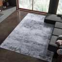Toneed Abstract Area Rug Modern Washable Rug Soft Non Slip Rug Low Pile for Bedroom Living Room Dining Room Grey 4x6 Feet (4x6Feet)