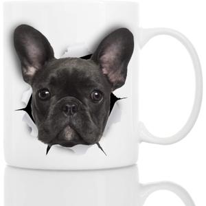 Black French Bulldog Mug - Ceramic Funny Coffee Mug - Perfect French Bulldog Gifts - Cute Novelty Coffee Mug Present - Great Birthday or Christmas Surprise for Friend or Coworker, Men and Women (11 Oz)