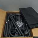 Furologee Clothes Racks for Hanging Clothes, Portable Rolling Garment Rack, Sturdy Metal Freestanding Cloths Racks with Wheels, Double Rods Wardrobe Rack for Bedroom Laundry Living Room (Black)