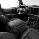 Center Console Armrest Cover Compatible with Ford Bronco Accessories 2021 2022 2023 2024 2025 2/4-Door with Leather Side Pockets Interior Accessories Prevent Scratching