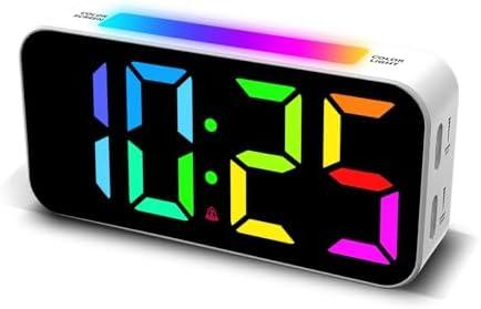 Topski Loud Alarm Clocks for Bedrooms Heavy Sleepers, Digital Bedside Clock with Night Light, Large Display, Dual Alarm, Snooze, Dimmable for Kids Teens Boys Girls