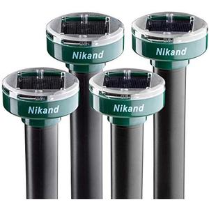 Gopher Repellent Ultrasonic Solar Powered - Mole Repellent Stakes Outdoor Pet Safe - Groundhog Repeller Snake Rodent Gopher Spikes Chaser - Sonic Mole Deterrent Devices (2)