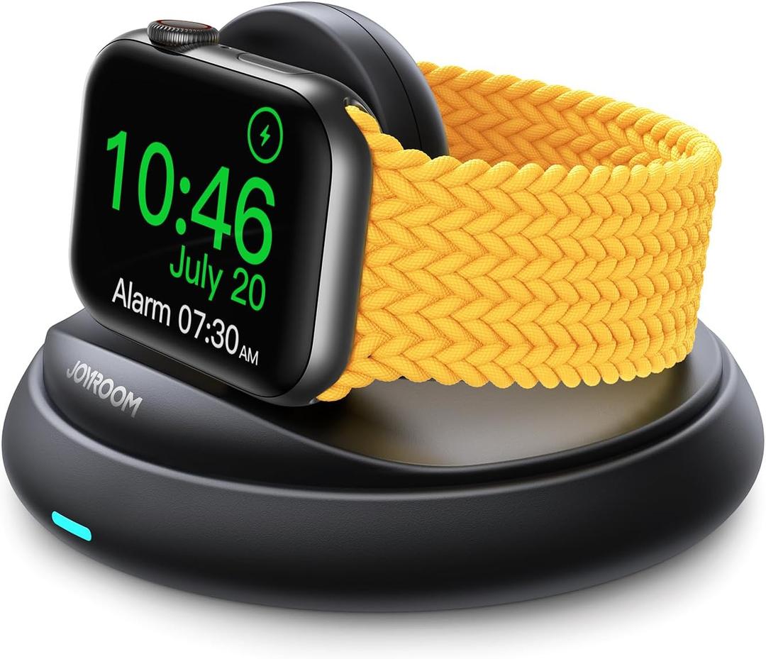 JOYROOM for Apple Watch Charger Stand, Portable Magnetic iwatch Charger with Cord, Foldable Fast Apple Watch Charging Stand for Apple Watch Series10/9/8/7/6/5/4/3/2,Ultra/2,SE,[Nightstand Mode],Black