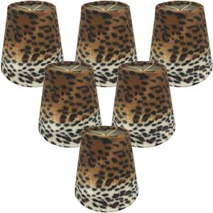 Royal Designs, Inc. Hardback Chandelier Shade CS-958-5-6, Leopard Style 2 Design, 3 x 5 x 4.5, (Pack of 6)
