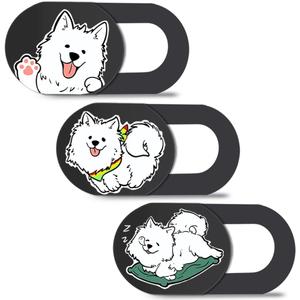 Hug Me Dog 3-Pack Laptop Camera Cover Slide - Cute Webcam Cover for MacBook Pro/Air, Dell, iPad, iPhone, iMac, Echo Show - Laptop Webcam Cover, Computer Camera Blocker, iPad Accessories