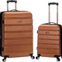 Rockland Melbourne Hardside 2 Piece Expandable Spinner Wheel Luggage Set, (20"/28"), Brown
